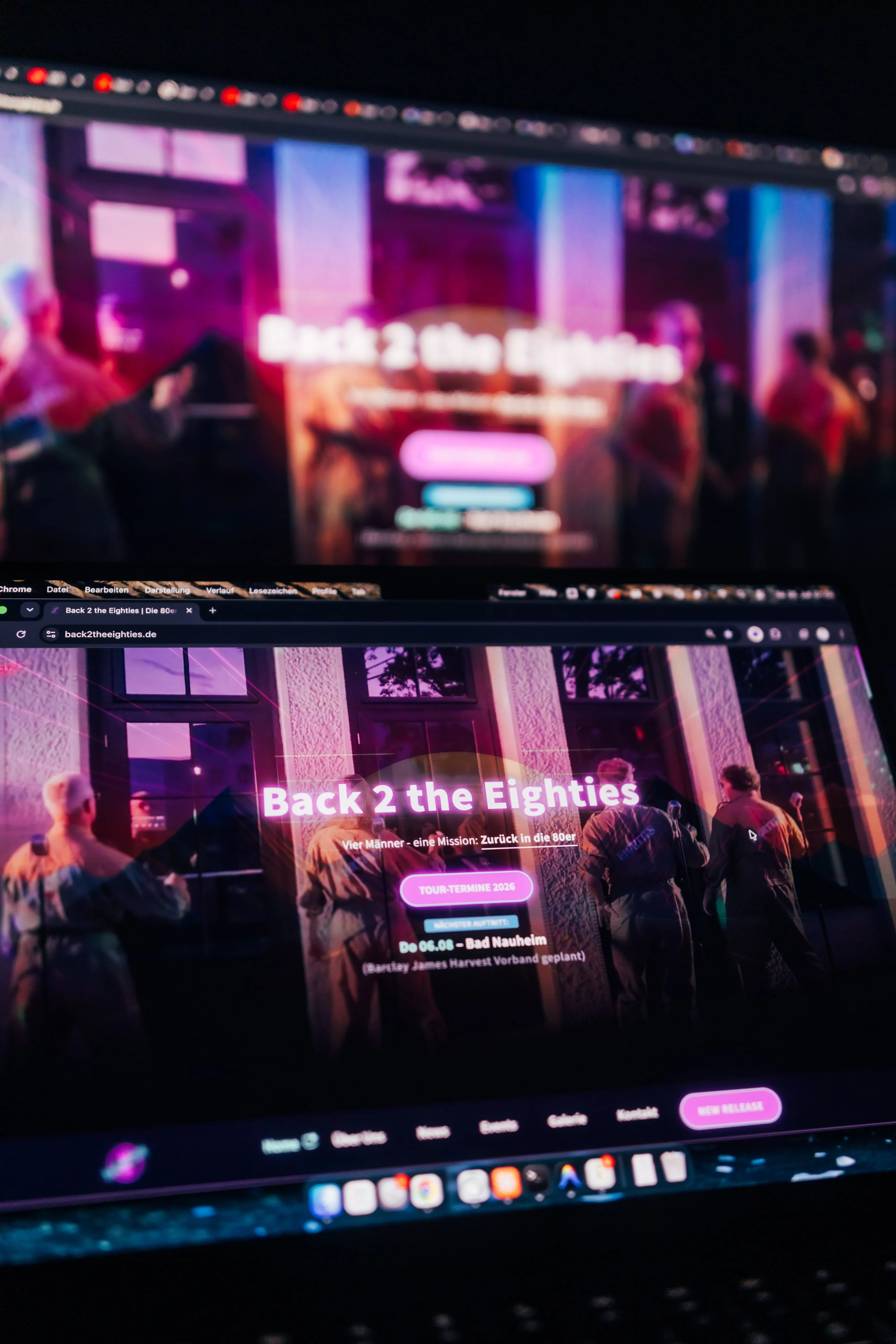 Website on Laptop screen